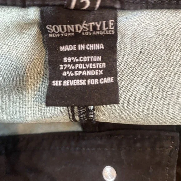 Sound Style New York Los Angeles Black Black Cuffed Pocketed Size 12 - Picture 8 of 9